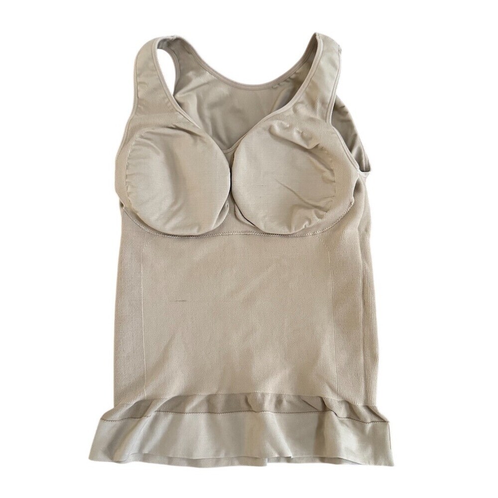 Camishaper Shapewear Cami Tank Size 1X Beige Tummy Control Built-In Bra - Picture 4 of 6